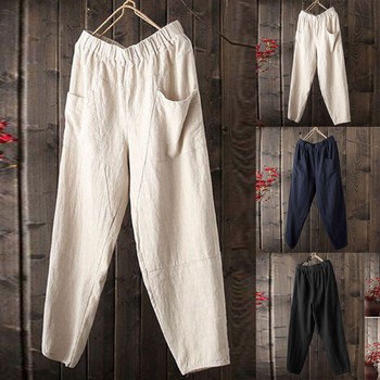 Nowe męskie spodnie letnie szerokie nogawki bawełniane i lniane