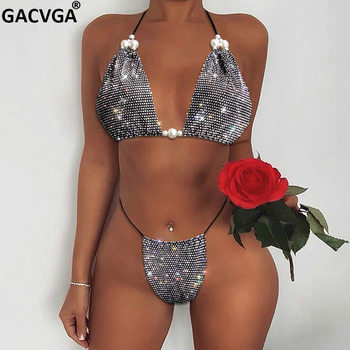 Zestaw bikini perłowy kryształ GACVGA 2021 - regulowany, seksowny - twój idealny strój kąpielowy na lato