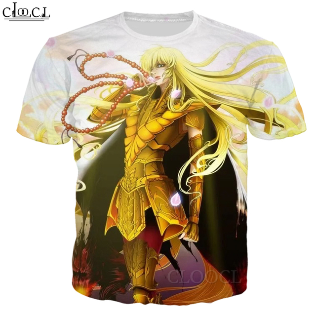 Koszula 3D z motywem Anime Rycerze Zodiaku dla mężczyzn - CLOOCL moda Harajuku Casual Tops - tanie ubrania i akcesoria