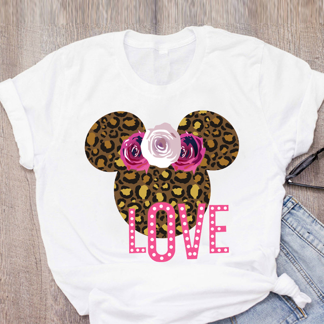 Damska koszulka z krótkim rękawem o wzorze Mickey w cętki - Moda i miłość dla kobiet Disney 80300 - tanie ubrania i akcesoria