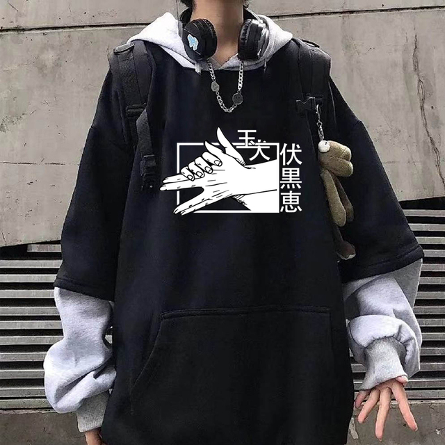 Fushiguro Megumi - Bluza z kapturem i sweter unisex Anime Jujutsu Kaisen - tanie ubrania i akcesoria