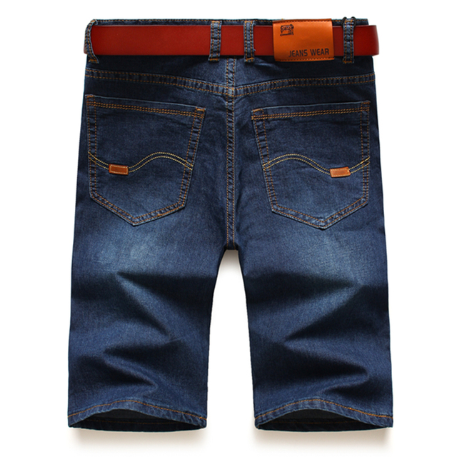 Męskie cienkie dżinsy biznesowo-kasualowe - klasyczne, modne, niebieskie, spodenki jeansowe luźne, idealne na lato, pięciopunktowe - tanie ubrania i akcesoria
