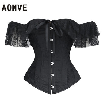 Koronkowy gorset dla kobiet Aonve w stylu gotyckim, czarny i biały, idealny na ślub. Rozmiary S-2XL