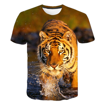 Koszulka męska z nadrukiem tygrysa w stylu Harajuku, motyw zwierzęcy, 3D