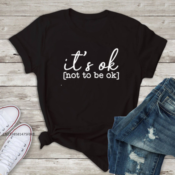 Koszulka Damska Ok, nie być Ok - Graficzna Kwarantannowa T-Shirt z Letnim Motywem