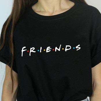 Koszulka damska Plus Size przyjaciele - hipsterski wzór na bawełnianym T-shircie Casual Funny