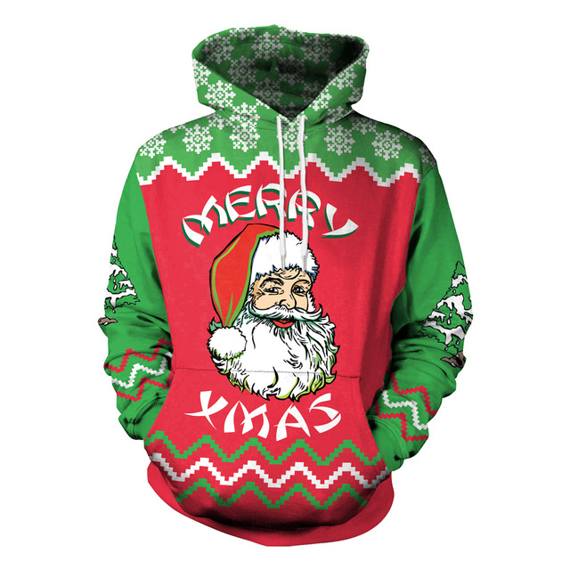 Nowy 2021 Elf świętego Mikołaja - Mężczyźni śmieszny sweter z kapturem bożonarodzeniowy w stylu streetwear, bluza na zimę - mężczyźni/kobiety, jesienne ubrania - tanie ubrania i akcesoria