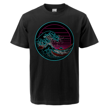 Męska koszulka z krótkim rękawem Wielka Retrowave Vaporwave 2021 z modnym nadrukiem