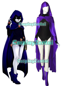 Raven Superhero przebranie z elastanu - kombinezon Zentai z Cape dla kobiet - kostium filmowy/halloween - gorąca sprzedaż