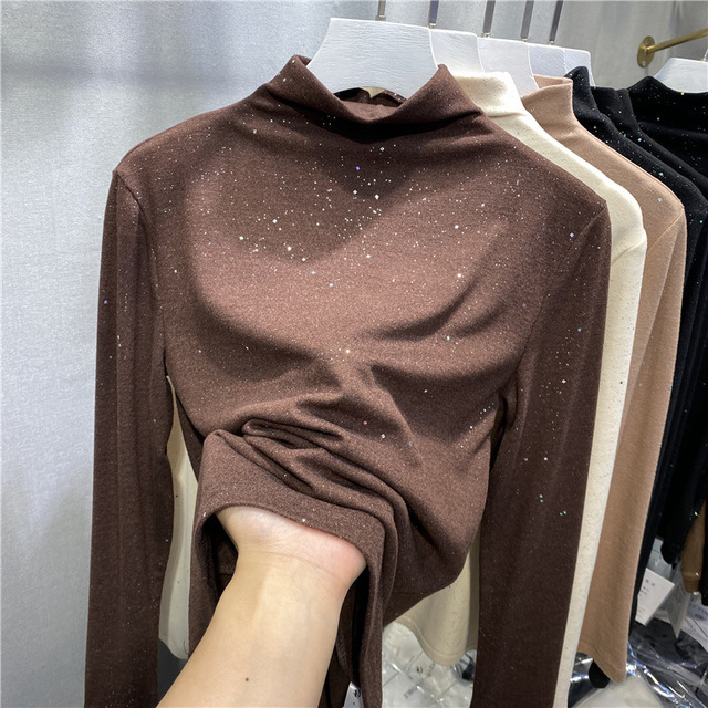 Koreański sweter z długim rękawem Shiny dla kobiet - modny top golfowy jesiennej kolekcji 2022 ZY6356 - tanie ubrania i akcesoria