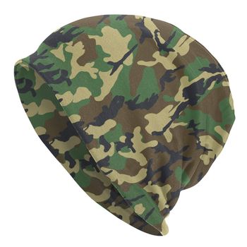 Czapka zimowa unisex wojskowa Woodland Camo Skullies - armia taktyczny kamuflaż