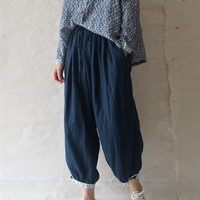 Spodnie capri Johnature Cotton Linen Retro Leisure z elastycznym gorsetem i kieszeniami, jesienne nowości 2021, 6 kolorów, do kostek, dla kobiet - tanie ubrania i akcesoria