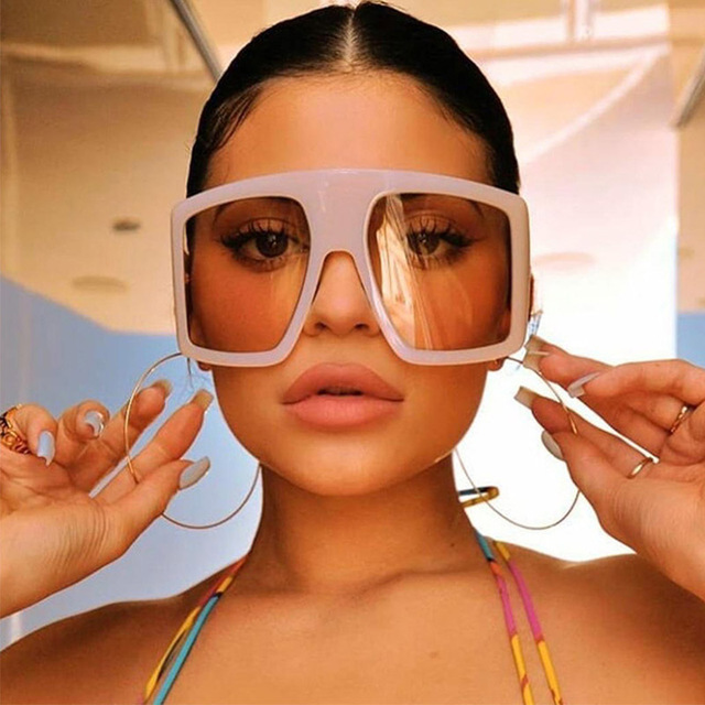 Beżowe okulary przeciwsłoneczne damskie z odcieniami szampana 2020 Retro UV400 - tanie ubrania i akcesoria