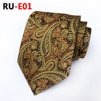 Nowy krawat żakardowy z jedwabiu w orzechowym odcieniu [RU-E seria 2018]