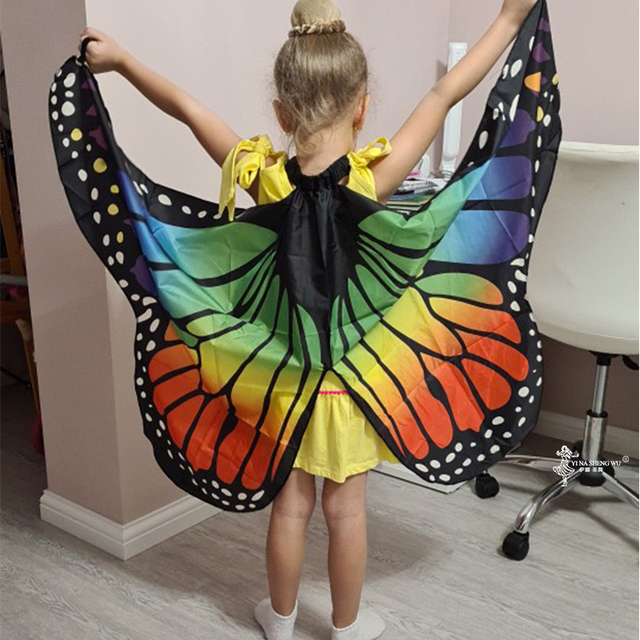 Szkoleniowe skrzydła motyla, miękkie tkaniny, dla tancerzy brzucha, panie nimfy, rekwizyty Halloween i karnawał dla dzieci - tanie ubrania i akcesoria