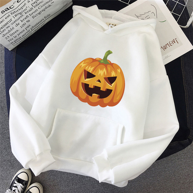 Damska bluza polarowa z kapturem Halloween Harajuku w stylu ulicznym - tanie ubrania i akcesoria