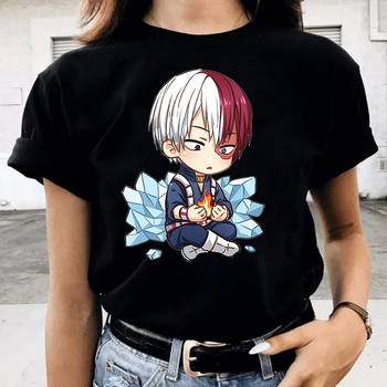 Koszulka My Hero Academia 2021, Boku nie Bohater - Damska Manga Anime Harajuku Vintage Estetyczna Lato (szare t-shirty)