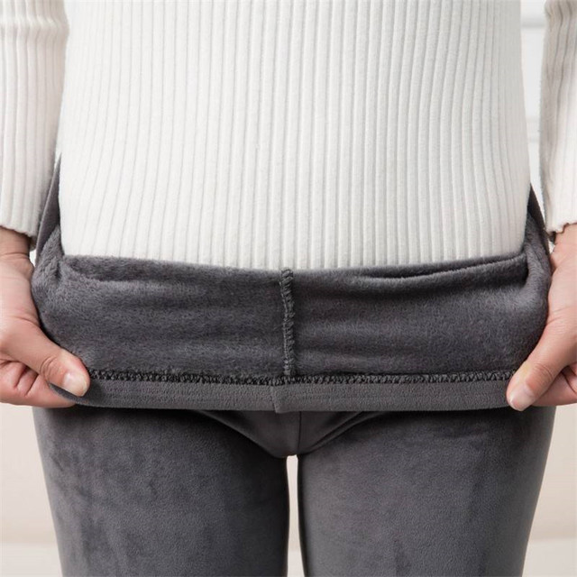 Ciepłe legginsy zimowe CUHAKCI – grube aksamitne damskie spodnie na co dzień, najwyższa jakość, wysoka elastyczność, dwustronne - tanie ubrania i akcesoria