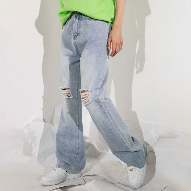 Damskie jeansy Y2K z luźnym krojem, niskim stanem oraz workowatymi nogawkami - tanie ubrania i akcesoria