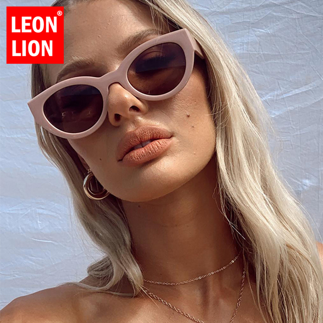 Okulary przeciwsłoneczne LeonLion różowe UV400 Vintage damskie/męskie luksusowe trójkąt - tanie ubrania i akcesoria