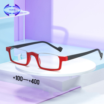 Okulary do czytania VCKA Light Half Frame TR90 - składane, unisex, stylowe. Stylowe akcesoria optyczne. Krotność: +1.0 do +4.0