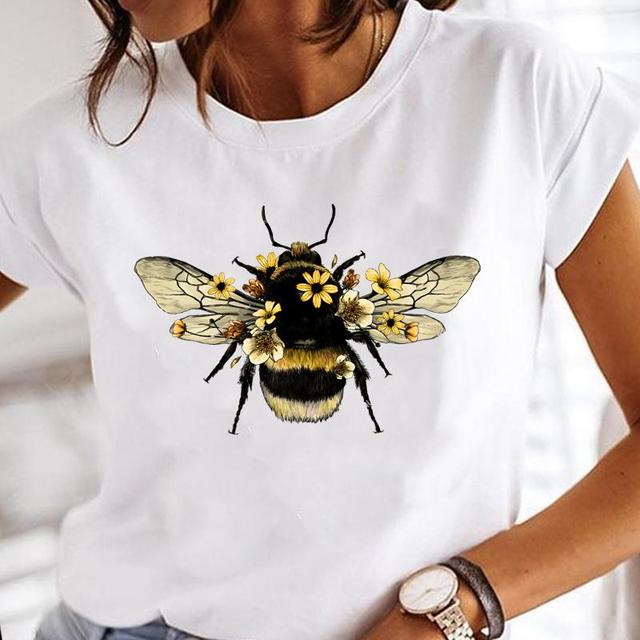 Tshirt drukowany dla kobiet w pięknym stylu Tee Bee - moda damska - tanie ubrania i akcesoria
