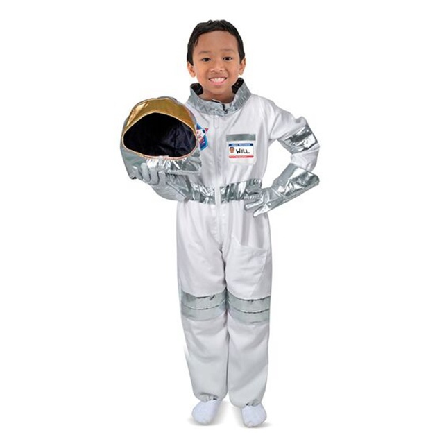 Kostium kosmicznego astronauty pilota - zestaw 3 sztuki, strój karnawałowy dla dzieci 5-7 lat - tanie ubrania i akcesoria