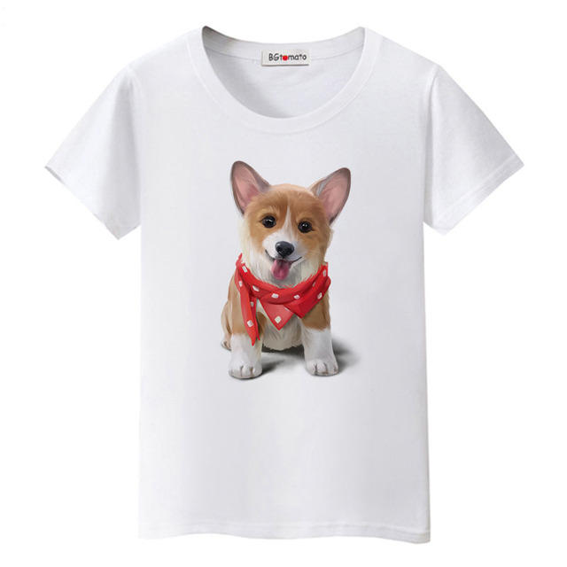 Piękny t-shirt dla kobiet z 3D nadrukiem psa BGtomato - tanie ubrania i akcesoria