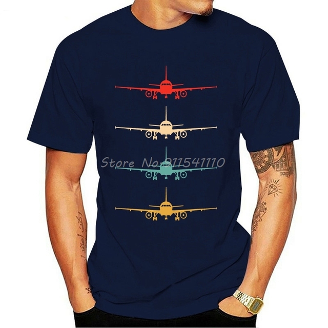 Czarna koszulka męska Lotnictwo Vintage Pilot - śmieszne linie lotnicze, samoloty, lotnictwo, bawełniana koszulka Harajuku Streetwear - tanie ubrania i akcesoria
