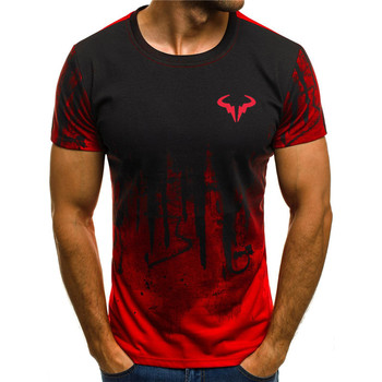 Męska koszulka z krótkim rękawem, 3D nadruk, letni styl, okrągły dekolt, luźny fason - T-shirt męski 2021
