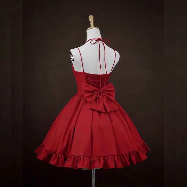 Elegancka sukienka bez rękawów w stylu francuskim Lolita dla dziewcząt - Jesień - tanie ubrania i akcesoria