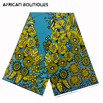Afrykańska woskowana tkanina bawełniana z nadrukiem - 6 yardów, wysoka jakość