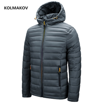 Płaszcz męski zimowy puchowy z kapturem 2021 - Slim Fit, rozmiar M-3XL