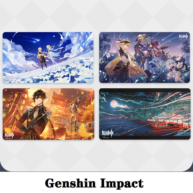 Oficjalna gra produktowa Genshin Impact - Akcesoria peryferyjne - Rekwizyty do Cosplay - Gumowa podkładka pod mysz - Projekt Zhong Li Lumine Theme - tanie ubrania i akcesoria