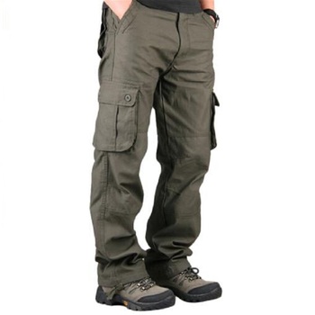 Męskie spodnie Cargo Casual wieloma kieszeniami taktyczne wojskowe ubranie zewnętrzne proste długie ubrania