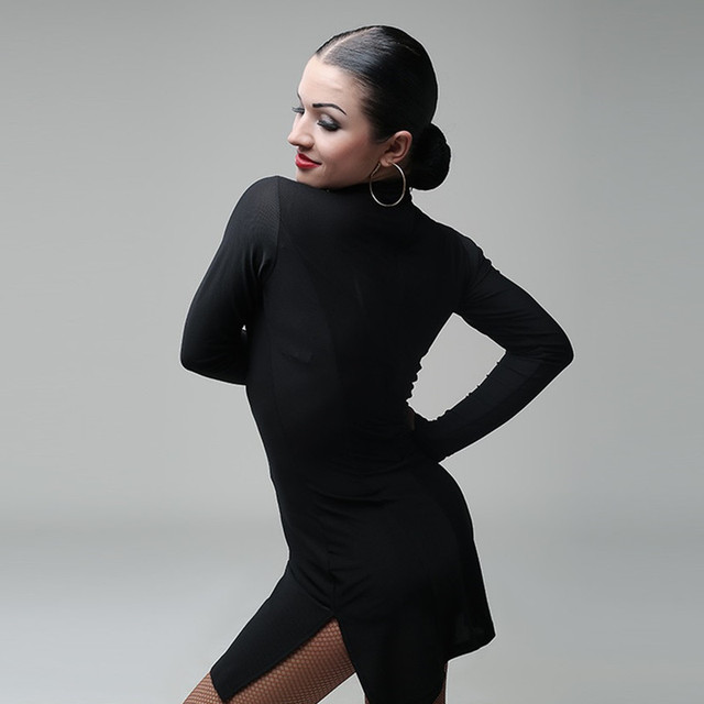 Kobieta Kostium do tańca latynoskiego 2020 - czarna sukienka salsa i moderna w magazynie - tanie ubrania i akcesoria