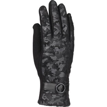 Czarne wzorzyste rękawiczki damskie Syt - jeden rozmiar