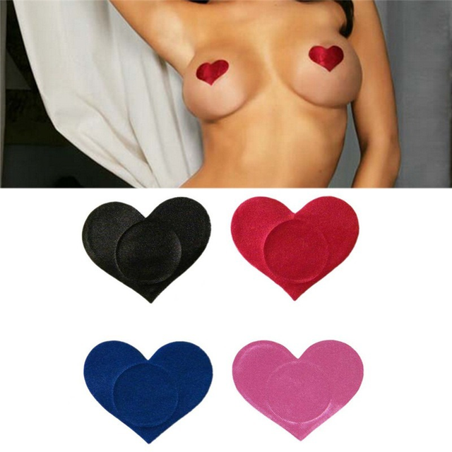 5 par płatków piersi w kształcie serca – samoprzylepne, osłony na sutki, 4 kolory - tanie ubrania i akcesoria