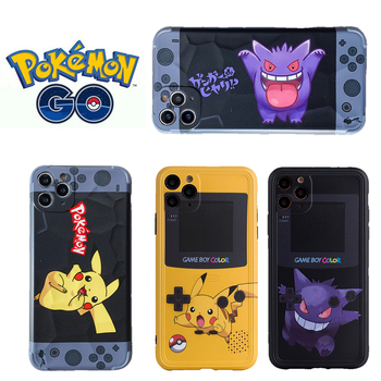 Dżinsy damskie: Miękki futerał Japonia Anime Pokemon Pikachu Gengar na telefon iPhone 11 12 Pro Max Mini 7 8 Plus XR X XS MAX konsola gier