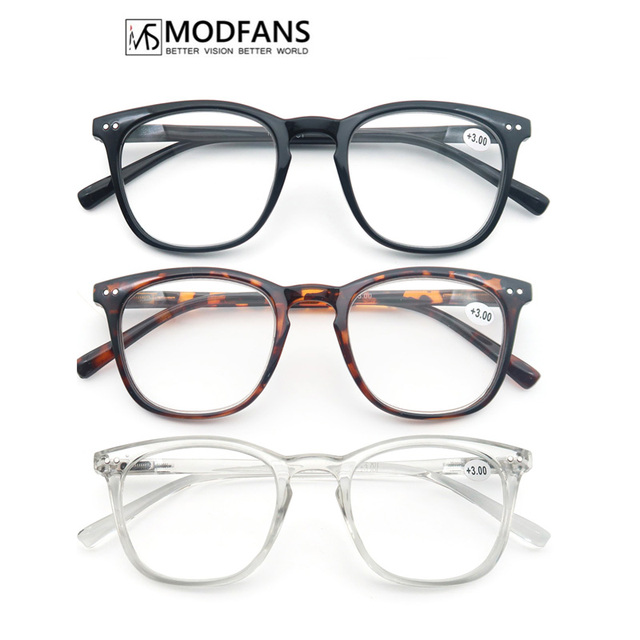 Okulary do czytania MODFANS Oversize, unisex, tworzywo, dioptria, wygodne w noszeniu - tanie ubrania i akcesoria