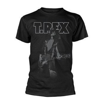 Oficjalna koszulka męska T-Rex Marc Bolan z motywem gitary w czarno-białym stylu