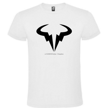 Koszulka męska Roly Rafa Nadal Bull logo, kolor biały, rozmiary S-XXL, 100% bawełna