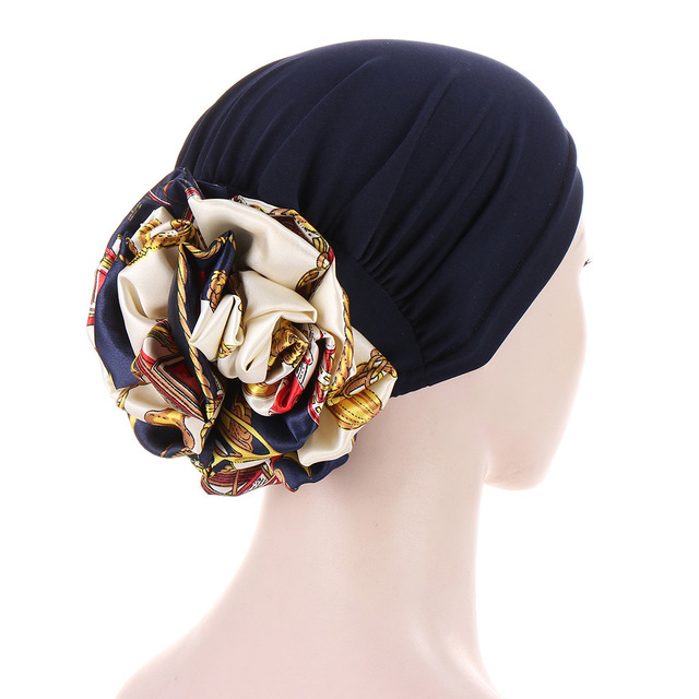 Duże jednokolorowe hidżaby Volumizers Turban Bonnet dla muzułmańskich kobiet po chemioterapii - tanie ubrania i akcesoria