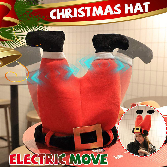 Elektryczny świąteczny kapelusz z lalką, śpiewającą piosenki Świętego Mikołaja - zabawka dla dzieci i dorosłych (magazyn) - tanie ubrania i akcesoria