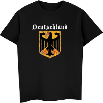 Koszulka męska z krótkim rękawem - Flag Crest Eagle Soccer Niemcy, mężczyźni, 100% bawełna