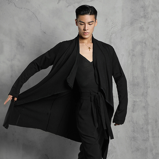Sweter męski czarny z długim rękawem do tańca latynoskiego - tanie ubrania i akcesoria