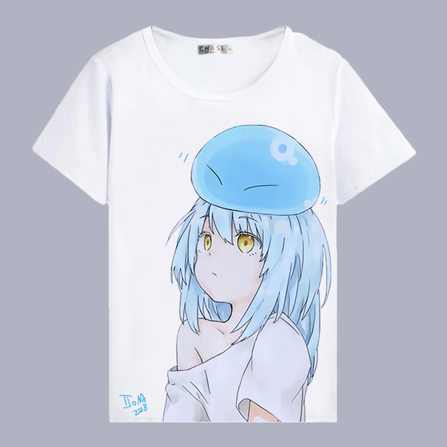 Anime T-shirt Rimuru Tempest jako Szlam | Koszulka męska cosplay | Prawdziwa koszulka diabła - tanie ubrania i akcesoria
