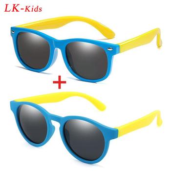 Longkeeper okrągłe spolaryzowane bezpieczne okulary przeciwsłoneczne dla dzieci z elastycznym paskiem i ochroną UV400