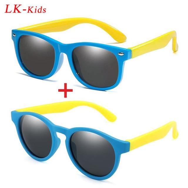 Longkeeper okrągłe spolaryzowane bezpieczne okulary przeciwsłoneczne dla dzieci z elastycznym paskiem i ochroną UV400 - tanie ubrania i akcesoria