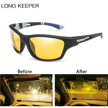 Okulary polaryzacyjne LongKeeper UV400 przeciwsłoneczne z obiektywem żółtym dla mężczyzn do jazdy nocnej